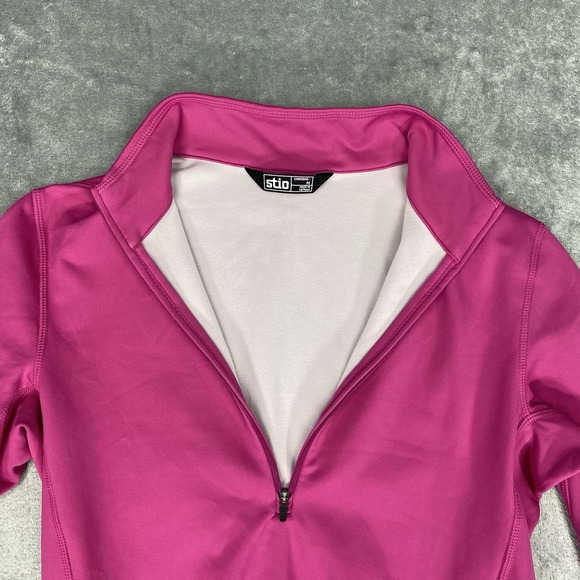 Stio Pullover Womens Sz M Pink Fremont Stretch Fleece 1/2 Half Zip Shirt Hiking - Picture 5 of 14